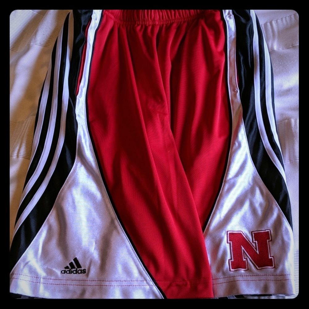 Nebraska Adidas athletic shorts